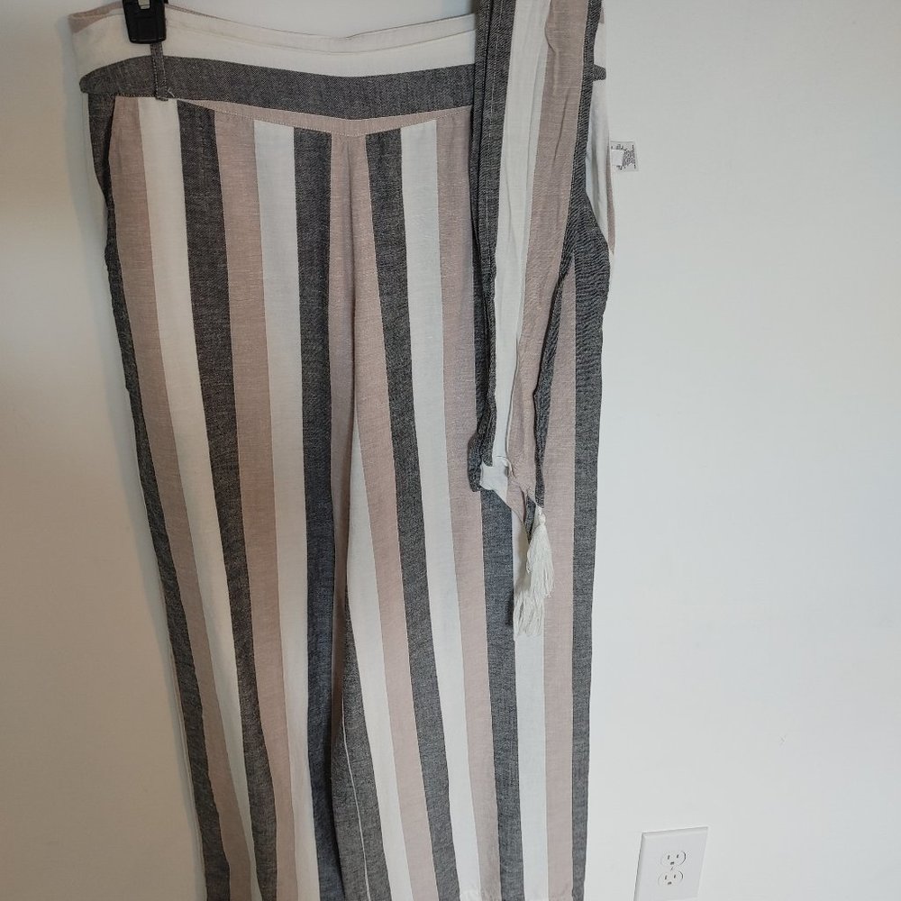 Venus High Waisted Wide Leg Pant with Belt Loops and Belt